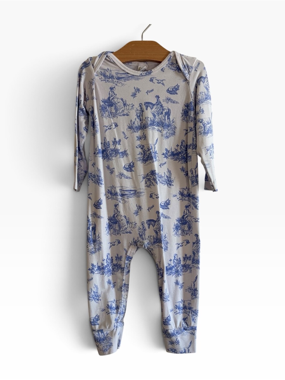 Tesa Babe Blue and White Toile Print Kids One-Piece